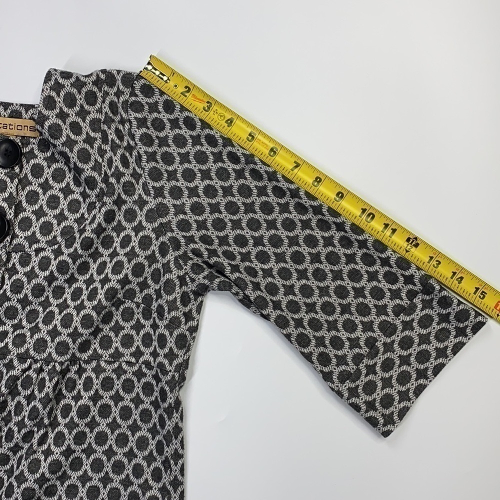 Notations Gray/Black Circle Patterned Button Fron… - image 6